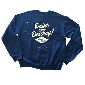 Obey Paint and Destroy Blue Crewneck Sweater